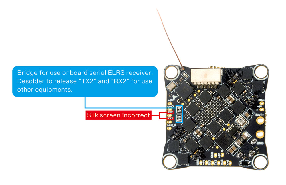 CrazyF405HD ELRS 1-2S AIO FC built-in UART ELRS receiver and 12A 